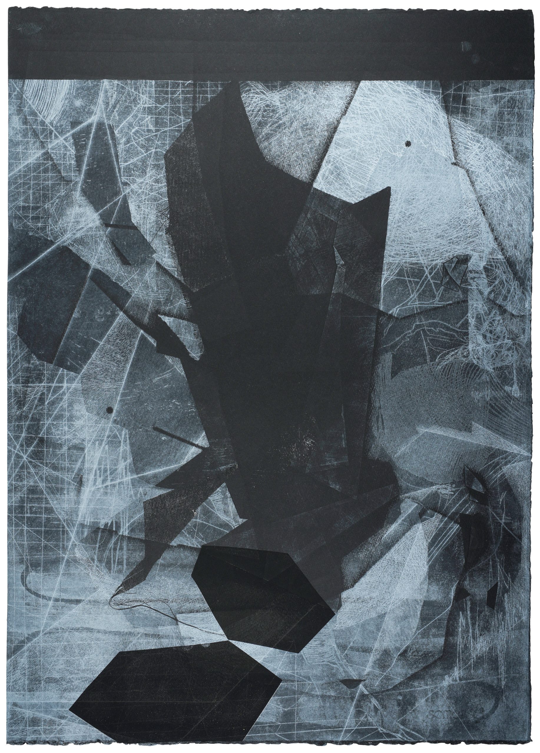 Eva Walker, Sequenz I-10, Radierung auf Papier, 77 x 55,5 cm, 2020